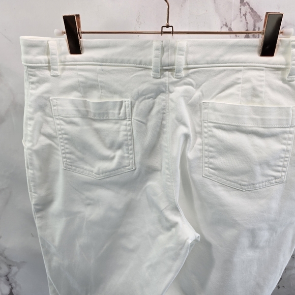 Garnet Hill Pants Women 6 White Chino High Rise Crop Short Pima Ankle - Picture 6 of 13